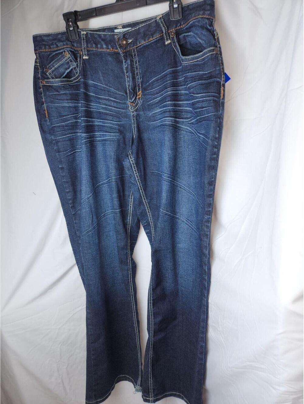 Cato Jeans Womens 18W Blue High Rise Skinny Stretch Dark Wash Preppy Denim